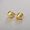 Round Ball Drawbench Brass Ear False Plugs for Women, Real 18K Gold Plated, 28x16mm