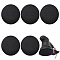 5Pcs Self-adhesive Nylon with Polyester Hook Tapes, Flat Round, Black, 150x1.5mm, 5pcs/set