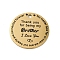 201 Stainless Steel Pendants, Message Charm, Flat Round Charm, Golden, 30x1.5mm, Hole: 2.5mm