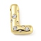 Brass Micro Pave Clear Cubic Zirconia Pendants, Long-Lasting Plated, Cadmium Free & Lead Free, Real 18K Gold Plated, Letter A~Z, Letter L, 18~19x11~21x5mm, Hole: 2.8~3x1.8~2mm