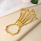 Punk Style Alloy Skeleton Hand Ring Bracelets with Finger Nails Tip Claw, Golden, 170mm