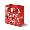 Christmas Santa Claus Print Paper Gift Bags with Nylon Cord Handle, Red, Rectangle, 14.9x13.9x0.5cm, Unfold: 13.9x7.1x14.9cm