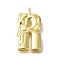 Rack Plating Brass Pendants, Long-Lasting Plated, Cadmium Free & Lead Free, Real 18K Gold Plated, Letter R, 26x14x4.8mm, Hole: 2.5x2.8mm
