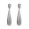 304 Stainless Steel Stud Dangle Earrings, Teardrop, Stainless Steel Color, 48x10mm