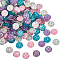 5Sets 200Pcs Transparent Resin Cabochons, Flat Round, Mixed Color, 12x3mm, 40pcs/set