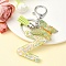 Resin & Acrylic Keychain, with Faux Suede Tassel Pendant & Alloy Findings, Letter Z, 9.5cm
