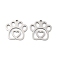 Non-Tarnish 201 Stainless Steel Pendants, Laser Cut, Paw Print Charm, Stainless Steel Color, 16.5x17x1mm, Hole: 1.4mm