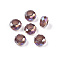 Imitation Jade Glass European Beads, Large Hole Beads, AB Color Plated, Faceted, Rondelle, Medium Orchid, 13~14x7.5~8mm, Hole: 5.5~6mm