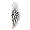925 Sterling Silver Pendants, Wing Charms with Jump Rings and 925 Stamp, Antique Silver, 16x5.5x1.5mm, Hole: 2.2mm