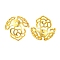 Hollow Brass Bead Caps, 3-Petal Flower, Lead Free & Cadmium Free, Long-Lasting Plated, Golden, 13x17x12mm, Hole: 1mm