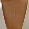 Cross Alloy with Crystal Rhinestone Pendant Necklaces, Golden, 15.75 inch(40cm)