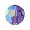 Preciosa® Crystal Beads, Czech Crystal, 451 19 602 Round, 20480 200 Deep Tanzanite AB, 4mm, Hole: 1mm