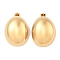 Ion Plating(IP) 304 Stainless Steel Oval Stud Earrings, Golden, 35x27mm