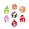 Fruit & Vegetable Theme Opaque Resin Cabochons, Mixed Shapes, Mixed Color, 11~12x7.5~11x4~6mm