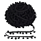 Nylon Pom Pom Ball Tassel Lace Ribbon, Garment Accessories, Black, 1 inch(25mm)