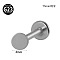 G23 Titanium 17 Gauge Internally Threaded Labrets, Piercing Jewelry for Women Men, Stainless Steel Color, Flat Round, 6mm, Pin: 1.2mm