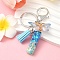 Resin & Acrylic Keychain, with Alloy Clasp and Rings, Letter I, 10cm