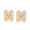 Brass Micro Pave Clear Cubic Zirconia Beads, Letter, Nickel Free, Letter M, 8x8x5mm, Hole: 2X1.8mm