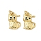 Brass Micro Pave Cubic Zirconia Pendants, Cat Shape Charms, Rack Plating, Long-Lasting Plated, Cadmium Free & Lead Free, with Jump Ring, Real 18K Gold Plated, 12.5x8.5x3.5mm, Hole: 2mm