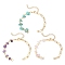 3Pcs 3 Styles Synthetic Turquoise & Natural Rose Quartz & Amethyst Chip Bead Link Chain Bracelet Making, with 304 Stainless Steel Paperclip Chains, Golden, 5-7/8 inch(15cm)~6-1/8 inch(15.7cm)