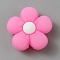 Flower Luminous Silicone Beads, Hot Pink, 25.5x26x10mm, Hole: 2mm