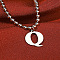 Alloy Ball Chain Pendant Anklets, Letter Charm Anklets, Platinum, Letter Q, 7-7/8 inch(200mm)