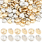 200Pcs 2 Colors CCB Plastic Beads, Flat Round, Platinum & Light Gold, 12x4.5mm, Hole: 1.4mm, 100pcs/color
