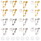 16Pcs 8 Styles 316 Surgical Stainless Steel Clip-on Earring Converters Findings, for Non-Pierced Ears, with ABS Beads and Comfort Silicone Pads, Mixed Color, 19~24x6~12x19.5~26mm, Hole: 1~1.2mm, 2pcs/style
