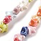 Handmade Porcelain Beads, Starfish Ceramic Beads, Colorful, 12x10.5x6mm, Hole: 2mm, about 40pcs/strand, 11.61''(29.5cm)