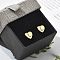 Rack Plating Brass Micro Pave Clear Cubic Zirconia Stud Earrings, Heart, Letter L, 8.5x9.5mm