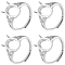 4Pcs Brass Adjustable Ring Components, 4 Prong Ring Settings, Oval, Platinum, Tray: 10x6mm, US Size 7 1/4(17.5mm)