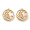 Real 18K Gold Plated Brass Micro Pave Clear Cubic Zirconia Pendants, with Shell, Long-Lasting Plated, Flat Round with Constellation, Taurus, 21x18x3mm, Hole: 1.8mm