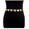 Zinc Alloy Heart Link Waist Chains, Belly Body Chain for Women, Golden, 600mm