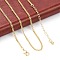 Brass Curb Chain Necklaces, Long-Lasting Plated, Real 18K Gold Plated, 16.34 inch(41.5cm)
