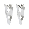 Non-Tarnish 304 Stainless Steel Stud Earring Findings, with Loop, Triangle, 43.5x22.5mm, Hole: 3.5mm, Pin: 10.5x0.5mm