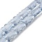 Electroplate Glass Beads Strands, Rectangle, Pearl Luster Plated, Faceted, Steel Blue, 12.5x8x5.5mm, Hole: 1.2mm, about 32pcs/strand, 15.98 inch(40.6cm)