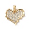 Brass Micro Pave Cubic Zirconia Pendants, Heart, Cadmium Free & Nickel Free & Lead Free, Real 18K Gold Plated, 16.5x18.5x2.5mm, Hole: 4.5x3mm