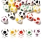 20Pcs 5 Colors Handmade Porcelain Beads, Famille Rose Porcelain, Round & Polka Dot, Mixed Color, 12~12.5mm, Hole: 2.5mm, 4pcs/color