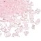 Gradient Color Transparent Glass Beads, Mixed Shapes, Pink, 8~23x8~20x3.5~8mm, Hole: 1~1.4mm, about 800pcs/1000g