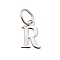 925 Sterling Silver Pendants, Letter, Letter R, 10x6.5x1mm, Hole: 4mm