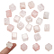 20Pcs Natural Rose Quartz Gemstone European Beads, Large Hole Beads, Cube, 10x10x10mm, Hole: 4.5~5mm