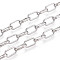 Brass Cable Chains, Soldered, with Spool, Platinum, 9x5x1.5mm, about 32.81 Feet(10m)/Roll