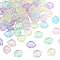 500Pcs Transparent Plastic Beads, Shell Shape, Mixed Color, 10x12.5x4mm, Hole: 1.5mm