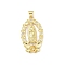 Brass Micro Pave Clear Cubic Zirconia Pendants, Oval & Virgin Mary, Lead Free & Cadmium Free, Long-Lasting Plated, Rack Plating, Real 18K Gold Plated, 29x17x3mm, Hole: 5x3.5mm