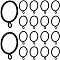 30Pcs Iron Curtain Rings with Eyelet, Apply for Curtain Rod, 1.5 Inch Drapery Rings, Black, 56x46x4mm, Hole: 7x8.5mm