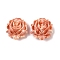 Synthetic Coral Dyed Carved Beads, Flower, Tomato, 26x14mm, Hole: 1.5mm