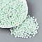 Opaque Glass Seed Beads, Round Hole, Rondelle, Honeydew, 4~4.5x2~3mm, Hole: 0.9~1mm, about 6430pcs/pound