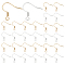 160Pcs 2 Colors 304 Stainless Steel Earring Hooks, French Hooks with Coil, Real 18K Gold Plated & Stainless Steel Color, 17~18x16x1.5mm, Hole: 2.5mm, 20 Gauge, Pin: 0.8mm, 80Pcs/color