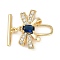 Brass Micro Pave Clear Cubic Zirconia Toggle Clasps, with Glass, Bowknot, Real 18K Gold Plated, Bowknot: 17.5x20.5x4.5mm, Hole: 1.2mm, Bar: 17x4.5x2mm, Hole: 1.4mm