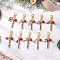 10Pcs 10 Styles Christmas Theme Alloy Enamel Pendant Decoration, with Glass Beads and Aluminum Bell Charms, Alloy Swivel Lobster Claw Clasps, Mixed Color, 78mm, 1pc/style